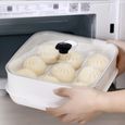 Conteneur de cuisson à fourche à vapeur à micro-ondes avec couvercle en plastique pour pain cuit à la vapeur Poisson de poudre de-3
