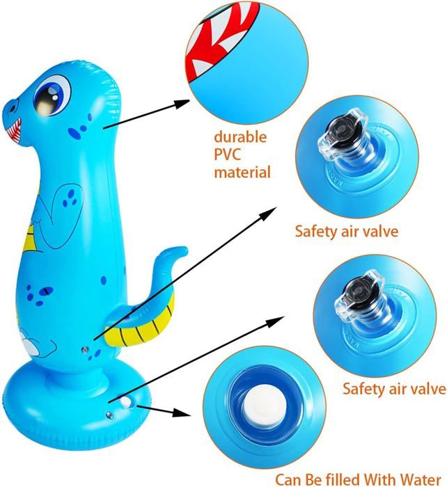 Sac De Frappe Enfant Gonflable – Avec Gants Et Pompe, Base Stable, Rebond Rapide