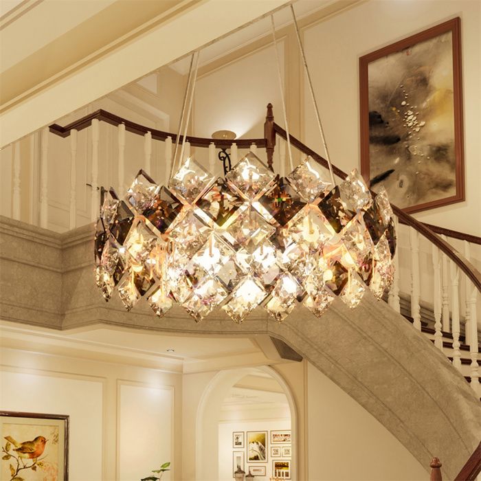 Lustre Plafonnier En Cristal WDW - 3 Couleurs Avec Télécommande Bluetooth - Moderne