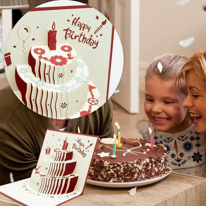 Carte d'anniversaire Pop Up - Carte de joyeux anniversaire Pop Up