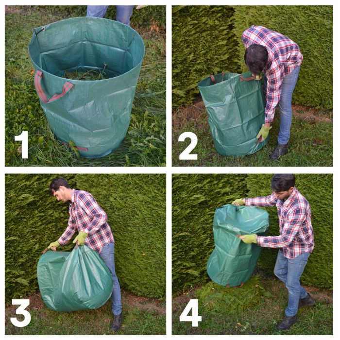 BNWRRCVKE Sacs De Jardin 3x300L Avec Poignées - Sacs à Déchets Verts Pliable Autoportant + Gants De Jardinage Inclus