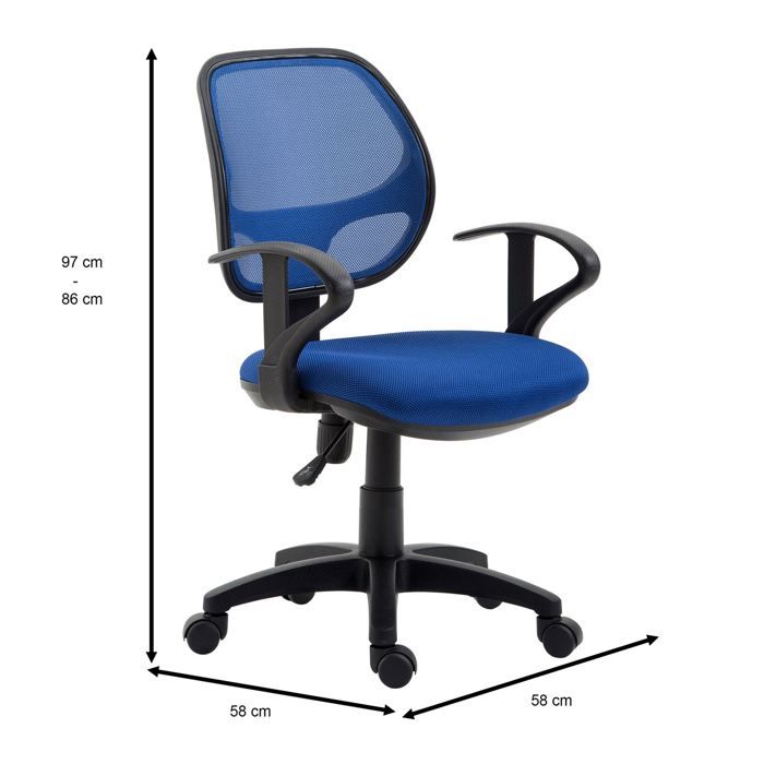 Chaise de bureau pour enfant cool fauteuil pivotant et ergonomique avec  accoudoirs, siège à roulettes et hauteur réglable, mesh vert - Conforama
