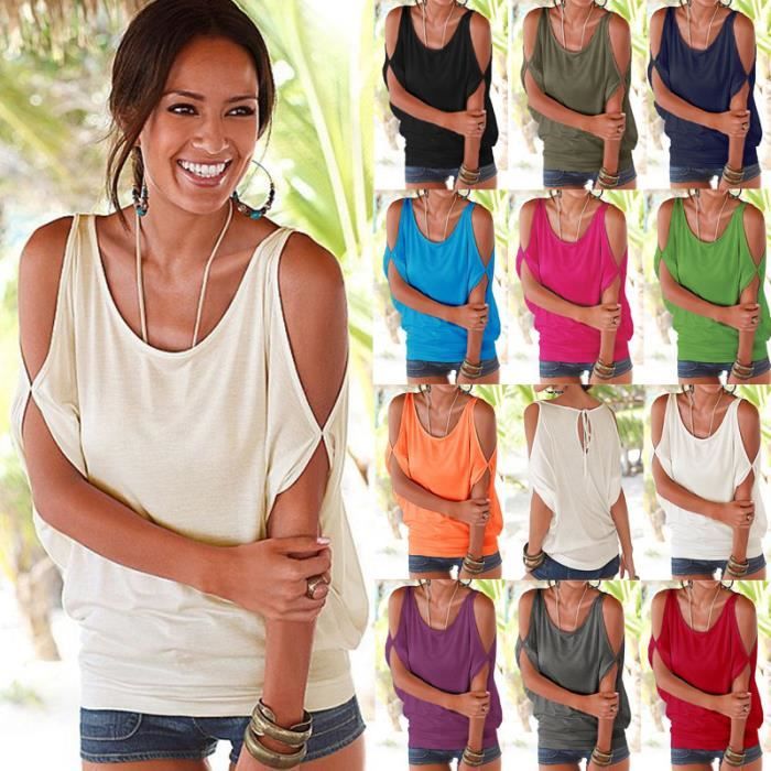 Tee shirt epaule nu hot sale