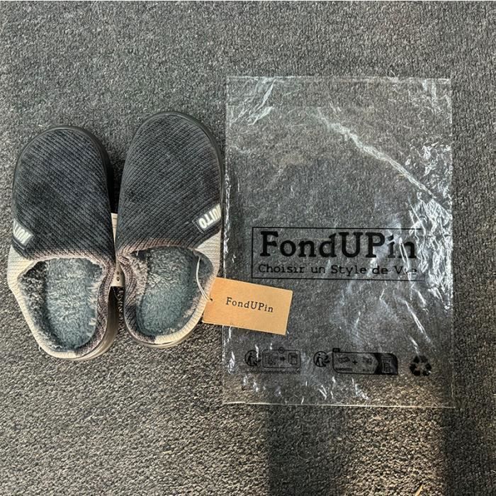 TTW Chaussons Homme Hiver Pantoufles Maison Confortables Et Élégantes - Gris/Noir/Marron