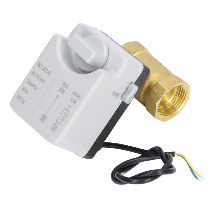 Soupape à Bille Motorisée 1" NPT - 9-24V AC/DC, Laiton, Joint FKM, 3 Fils