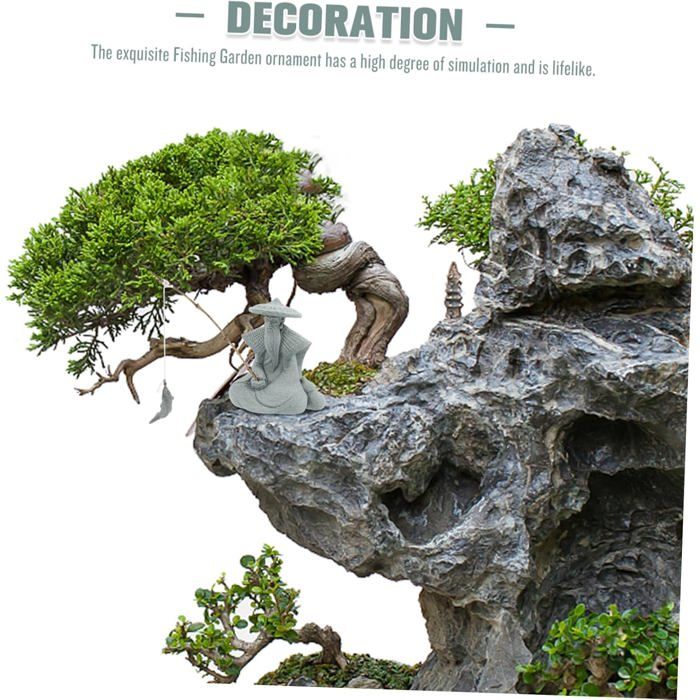 Statue de vieil homme de pêche en résine assis, ornement de jardin, piscine de jardin extérieure, micro-paysage, artisanat de jardin bonsaï 15 Statue de vieil homme de pêche en résine assis, ornement de jardin, piscine de jardin extérieure, micro-paysage, artisanat de jardin bonsaï 15