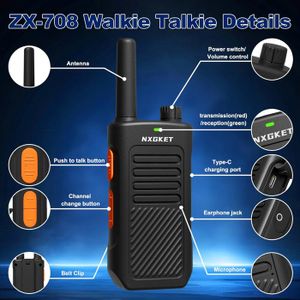 Baofeng – walkie talkie MP25 PMR/S, longue portée, Rechargeable, avec écran LCD, lampe de