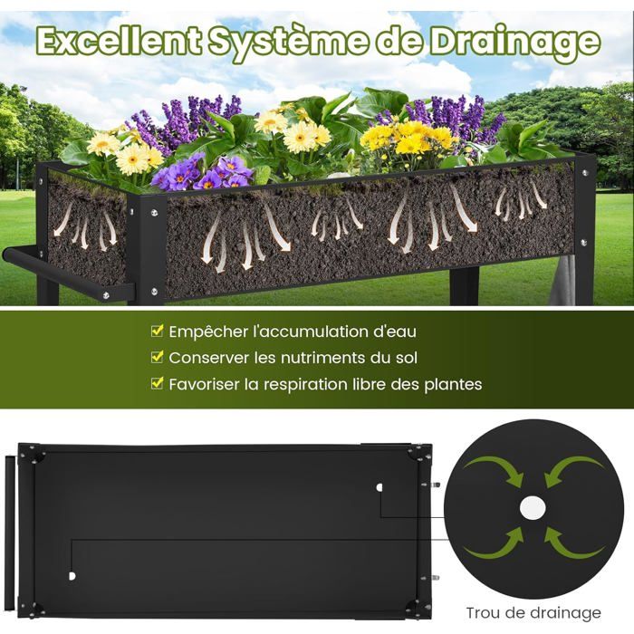Bac Potager Bois 123cm étagère Jardinière Surélevée Juskys Freya - 123x83x60cm Avec Roulettes Et étagère Jardinière Sur Pied Bac Potager Bois 123cm étagère Jardinière Surélevée Juskys Freya - 123x83x60cm Avec Roulettes Et étagère Jardinière Sur Pied