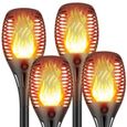 KEDIA. Lumières Flamme Exterieure - 4 Pack, Lampe Solaire Flamme Vacillante pour Décor, Jardin, Patio, Chemins, Pelouse-0