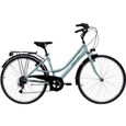 Vélo VTC 28'' Femme - 6 Vitesses - Dérailleur SHIMANO TY21+ Potence réglable & Equipement complet City -0
