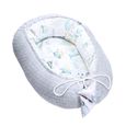 Réducteur Lit Bébé 90x50 cm - Matelas Cocon Bebe Cale pour Lit Baby Nest Coton avec Minky Animaux aquatiques gris clair-0