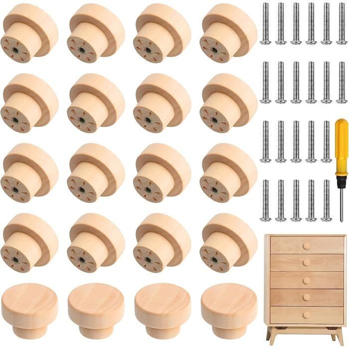 Lot Surprise De 13 Paires De Boutons De Tiroir Ou Porte - Couleurs Et Matières Variées