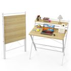 Bureau d'ordinateur avec étagère - VIVOLILV - Table de Bureau Pliable - Table de Travail PC - Chêne - 80X50X75cm