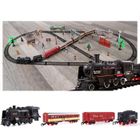 OFELI Train Électrique, Circuit Train Electrique, Locomotive à Vapeur Electrique, Coffret de Train avec Lumière et Fumée