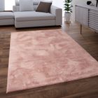 PACO HOME Tapis Poils Longs, Shaggy Pour Salon, Moelleux, Doux, Lavable, Rose Uni [140x200 cm]