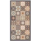 Tapis Vinyle Panorama Carreaux Ciments Marron 60x110 cm - Tapis pour Cuisine, Bureau et Salon en PVC