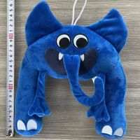 Peluche effrayante pour jeu d'horreur - éléphant bleu - poupée d'accompagnement pour enfants - cadeau en peluche