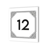Numéro de maison extérieur personnalisable en Dibond Blanc Picto Noir · Numéro de rue modèle Géométrique  - couleur  - DECOHO