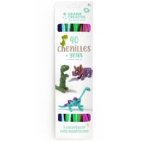 Kit créatif enfant - Fils chenilles - Coloris Dinosaures