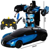 bleu Bugatti - Voiture Robot à Induction 2.4Ghz, Transformation 1:14, jouet RC, modèles de robots électriques