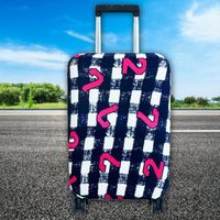Fdit Protège-bagages Housse de valise anti-rayures anti-poussière Élastique Seersucker Print Bagages Protector (Number, XL)
