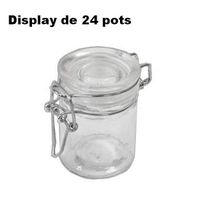 24 Minis pots à confiture en verre Ht 6cm