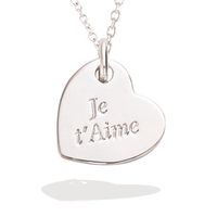 Pendentif Argent 'Je t'aime' argenté (rhodié) - 15x15 mm [R7350]
