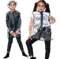 Enfants Filles Noir EVA Transparent clair Vêtements De Pluie Encapuchonné Rain Coat Pour Extérieur Voyage Camping Âge 5-13 Ans