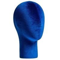 Cosmétologie Mannequin Tête Base Lunettes Chapeau Casquettes Perruques Casques Tête Modèle Affichage Stand Velours Velours bleu