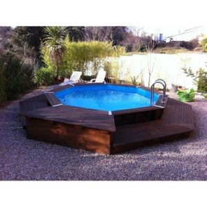 PISCINE Piscine bois Ubbink Océa - 430 H120cm - Liner Bleu - Hors sol, semi enterrée ou enterrée - Garantie 15 ans