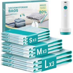 Lot De 12 Sacs Sous Vide Avec Pompe Électrique - 4 Tailles (XS à L) - Pour Rangement Couette, Vêtements, Voyage Sac Voyage Sous Vide Lot De 12 Sacs Sous Vide Avec Pompe Électrique - 4 Tailles (XS à L) - Pour Rangement Couette, Vêtements, Voyage Sac Voyage Sous Vide
