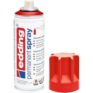 BOMBE DE PEINTURE spray permanent - rouge - 200 ml - peinture acrylique pour peindre ou décorer verre, métal, bois, céramique, plastique,.[Y79]