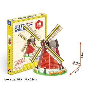 PUZZLE Moulin à vent des Pays-Bas - Puzzle en papier 3D, 