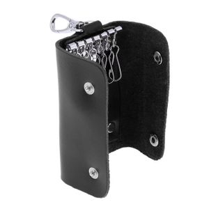 Porte Clé Cuir Noir avec Anneau et métal Puch Logo