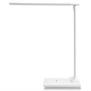 LAMPE A POSER Lampe de bureau LED Lampe liseuse 5 niveaux de luminosité Luminaire avec Port USB Contrôle tactile - Blanc