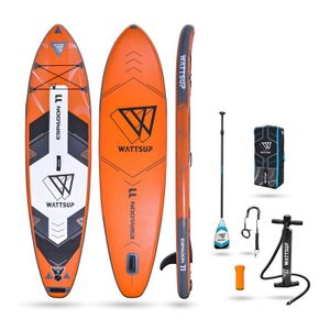 STAND UP PADDLE Paddle gonflable Wattsup Espadon 11' 2020 - W WATTSUP - Stand-up - Orange/ Noir/ Blanc - Mixte