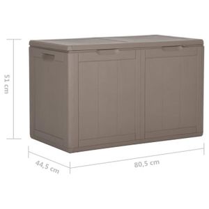 COFFRE DE JARDIN LAC - Boîte de rangement de jardin 180 L Marron PP - DX0319