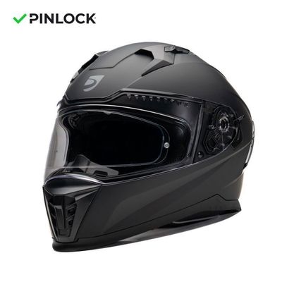 MOTOBLOUZ EROS Casque de moto intégral avec visière solaire | Homologué ECE 22.06 | Pinlock Inclus | Black | Casque scoo