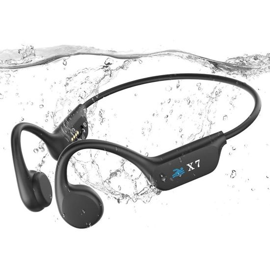 Casque Conduction Osseuse Bluetooth 5.3,Ecouteur Waterproof Natation,Mémoire MP3 32G Intégrée