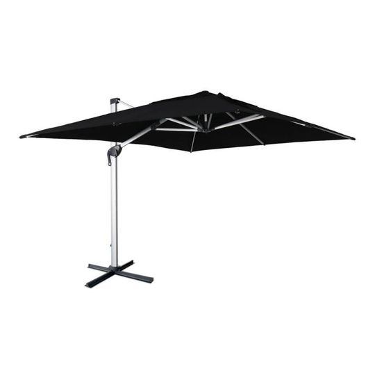 Parasol déporté haut de gamme rectangulaire 3x4m – PYLA Noir – Toile Sunbrella ® fabriquée en France. par Dickson. structure en