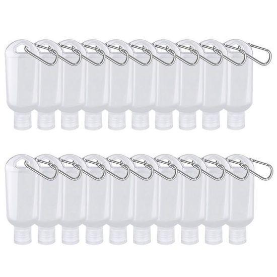 Kit De 8 Bouteilles De Voyage Porte-Clés 30 Ml - Étanches Et Rechargeables - Pour Shampoing, Désinfectant, Lotion