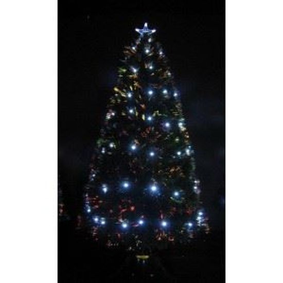 Sapin de noel fibre optique led blanc Cdiscount Maison