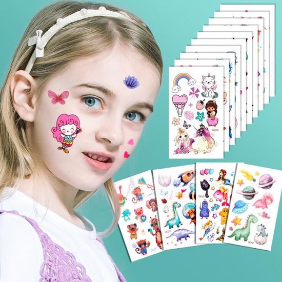 Kit De 4 Feuilles De Tatouages Temporaires étanches Aomig - Style Moto Et Tout-terrain - Pour Fêtes Et Déguisements