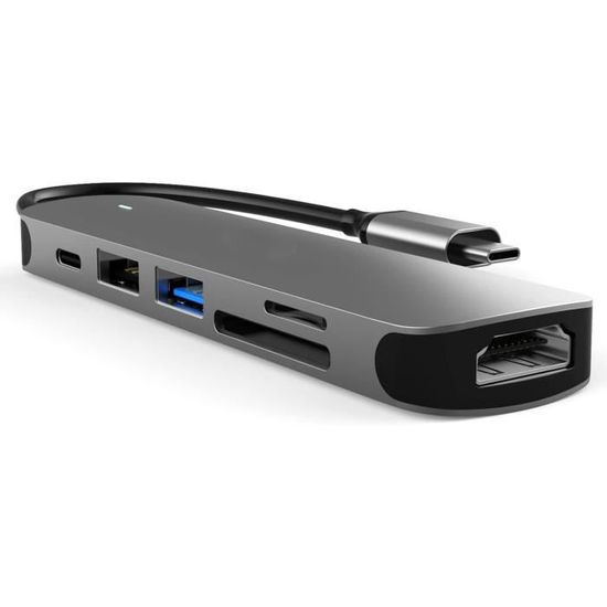 Hub USB-C 4 Ports USB 3.0 – Station D’accueil Fixable Sous Bureau – Câble De 1 M (sans Charge)