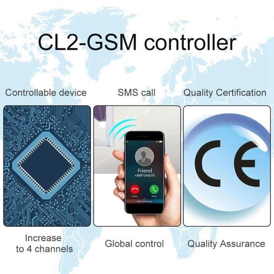 Télécommande Gsm Cl2-Gsm Télécommande Sans Fil Gsm Sms Pour Ouvre-Porte ...