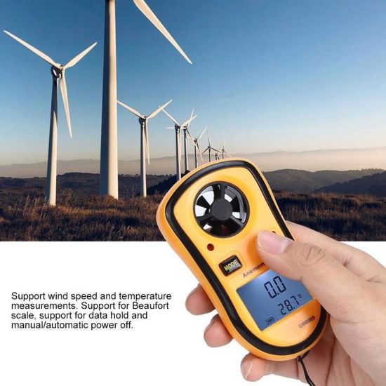 Instrument mesure température vitesse vent d'anémomètre numérique d — free download