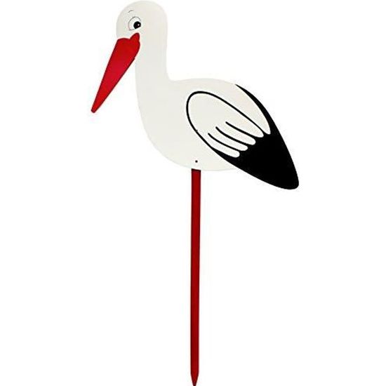 BRUBAKER - Grande Cigogne en Bois - Décoration pour Chambre bébé / Jardin - 110 cm - Idée cadeau Naissance / Baptême