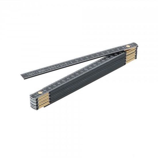 Mètre pliant Aluminium noir 2 metres - wilmart - Cdiscount Bricolage