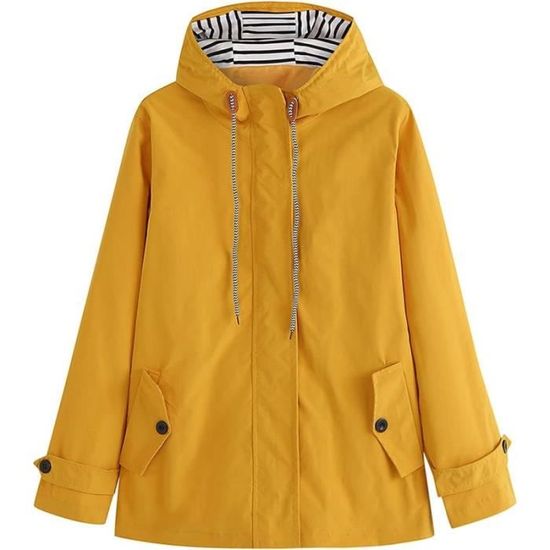 Veste De Pluie Femme Skrsila Imperméable Et Coupe-vent - Avec Capuche, Cordon De Serrage, Plusieurs Couleurs Et Tailles