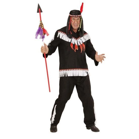 Grand Diadème Indien Plumes Rouges Et Blanches - Costume AJ915